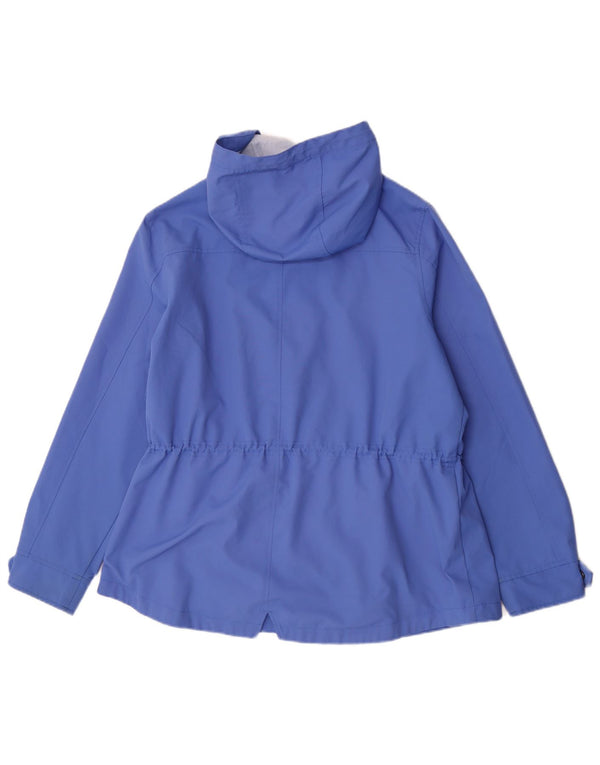 Crew Clothing Giacca antipioggia con cappuccio da donna UK 16 Large Blu Poliestere
