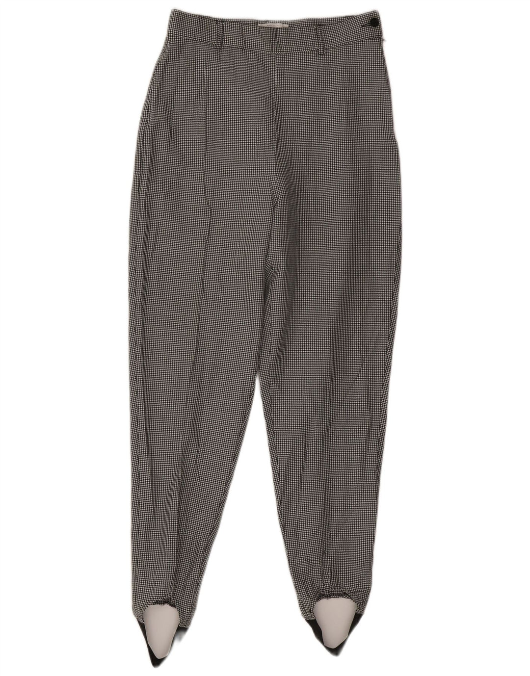 Pantaloni Casual Da Donna Benetton IT 44 Medium W28 L30 Nero Pied De Poule