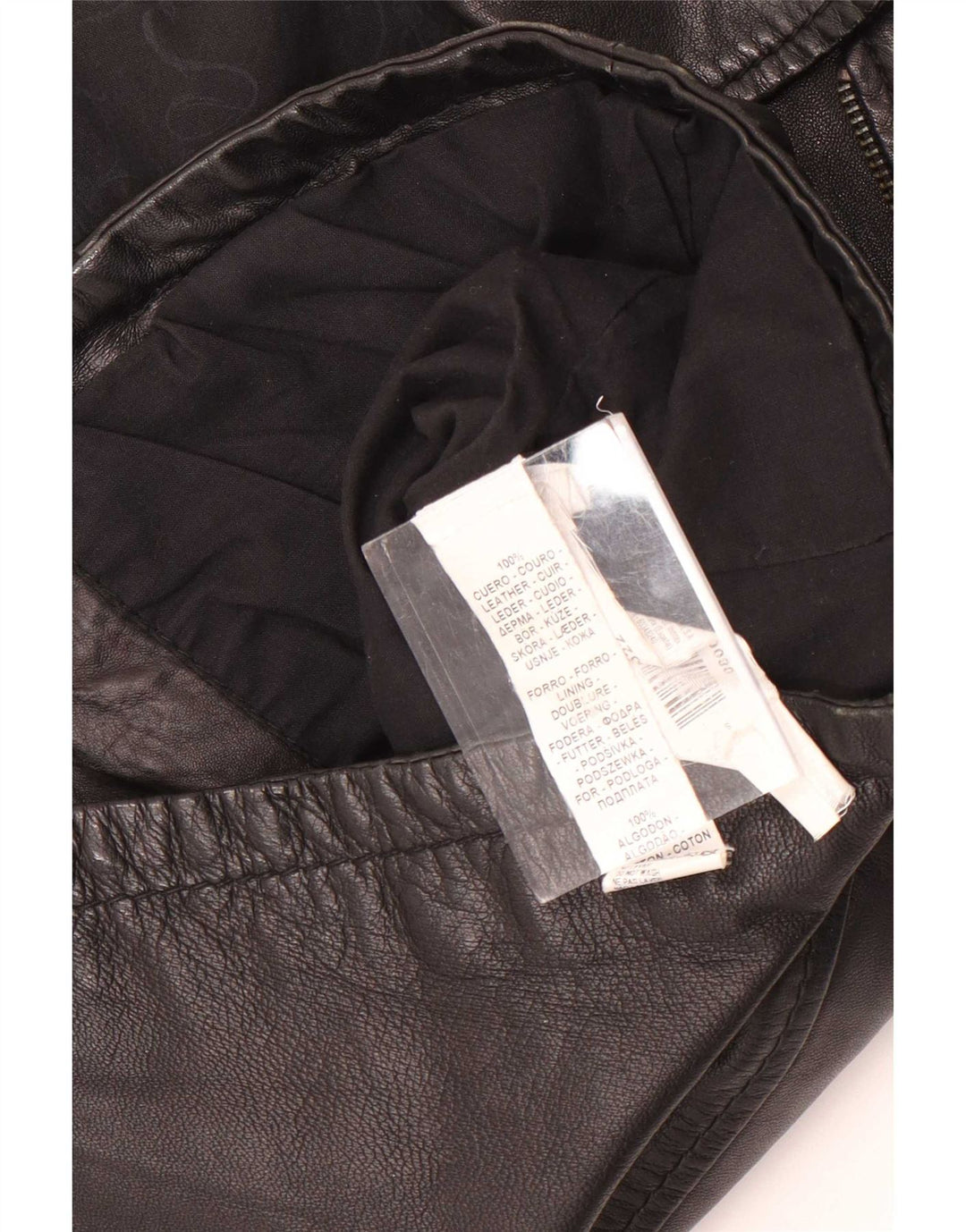 Giacca da motociclista in pelle corta da donna vintage UK 10 piccola pelle nera