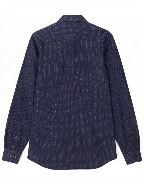 Camicia slim fit da uomo Tommy Hilfiger taglia 38 15 Paisley medio blu navy