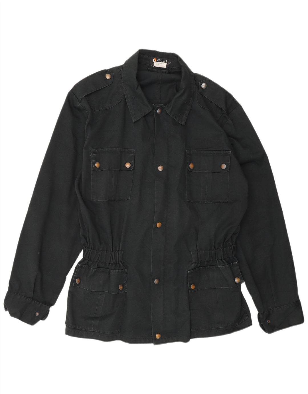 Vintage Mens Military Utility Jacket IT 54 2XL Black Polyester