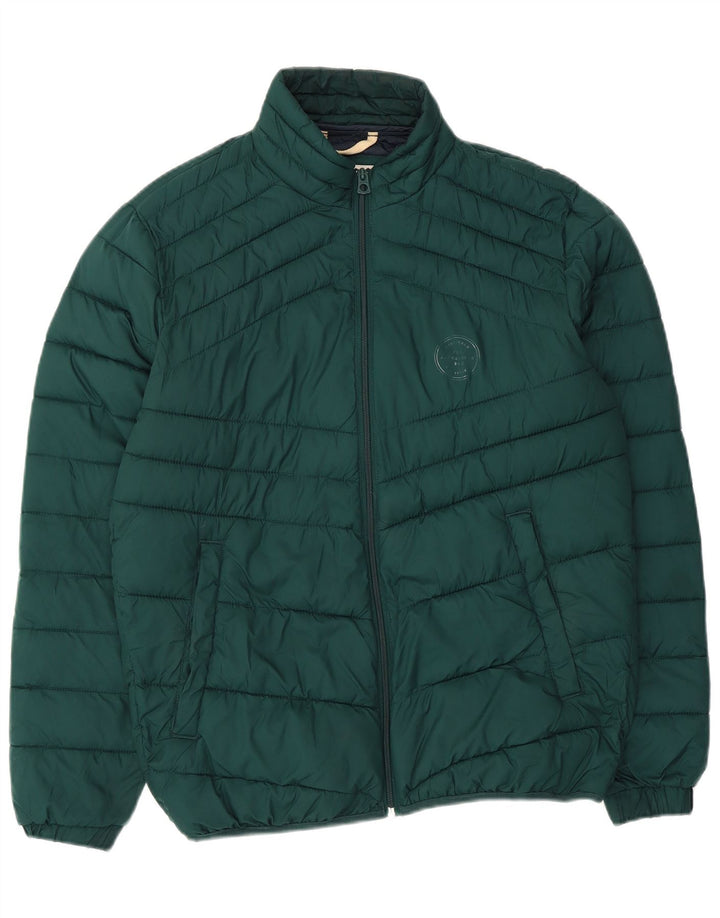 JACK & JONES Giacca imbottita da uomo UK 38 Poliestere verde medio