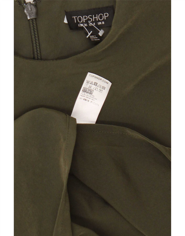 Abito lungo da donna Topshop UK 8 piccolo poliestere verde