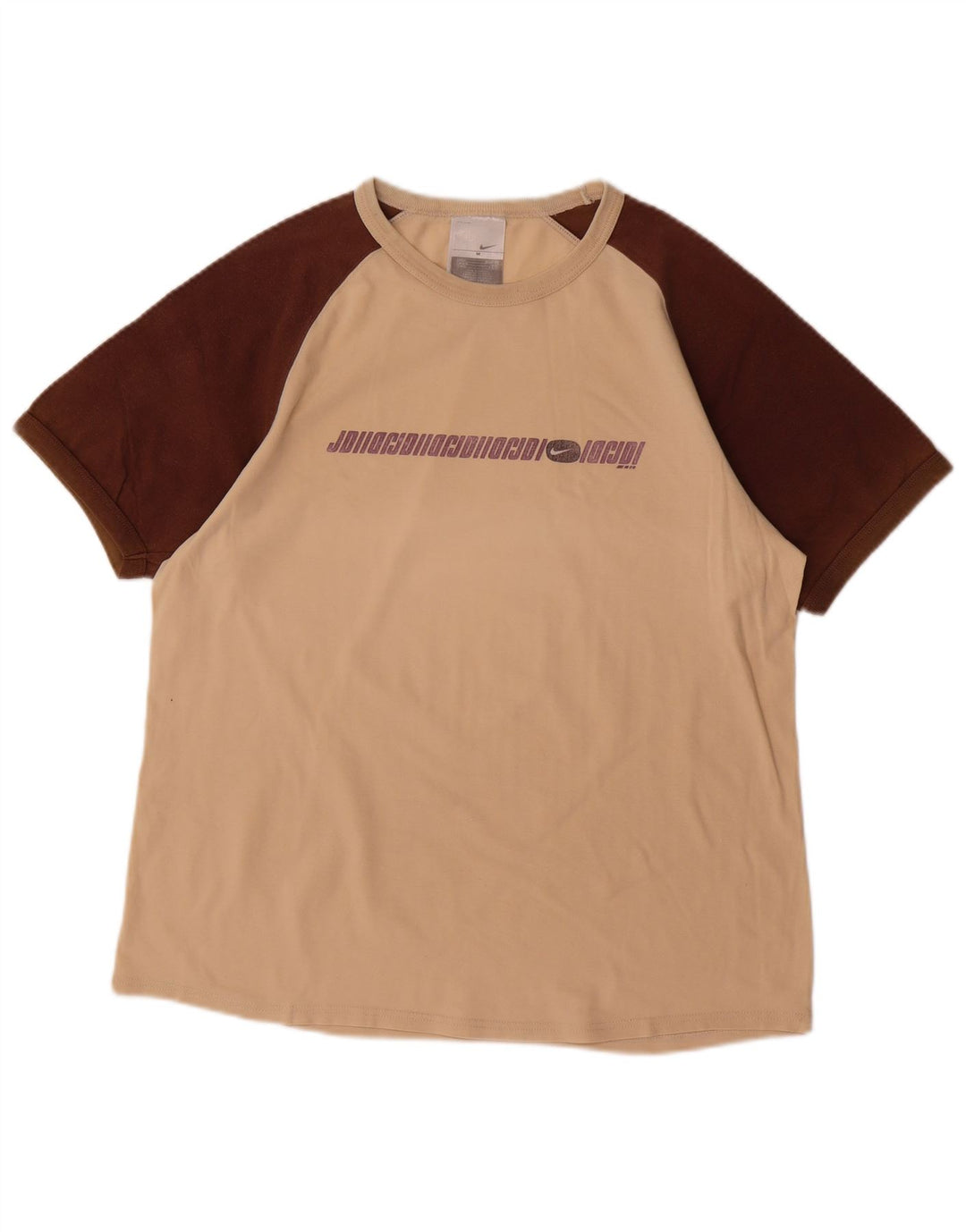 T-shirt grafica da uomo NIKE Top UK 39/41 cotone color block beige medio