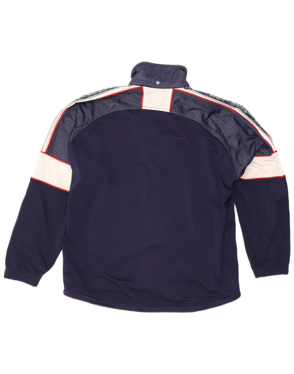Giacca da tuta da uomo Asics UK 40 Large Blu Navy Colourblock Poliestere