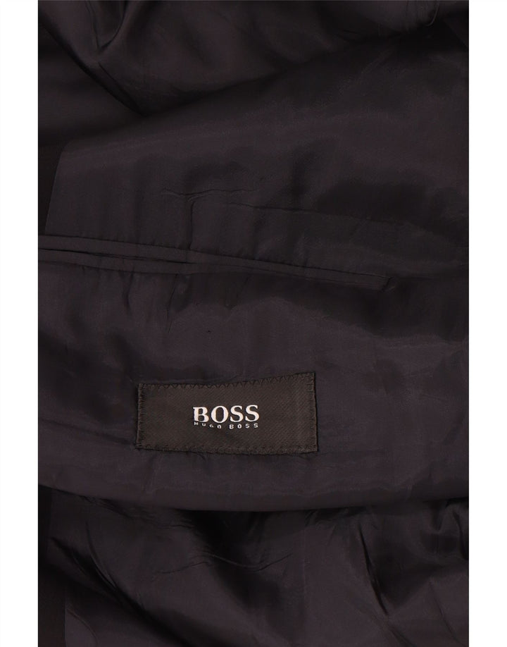 Giacca blazer da uomo a 3 bottoni Hugo Boss EU 54 2XL Lana vergine blu navy