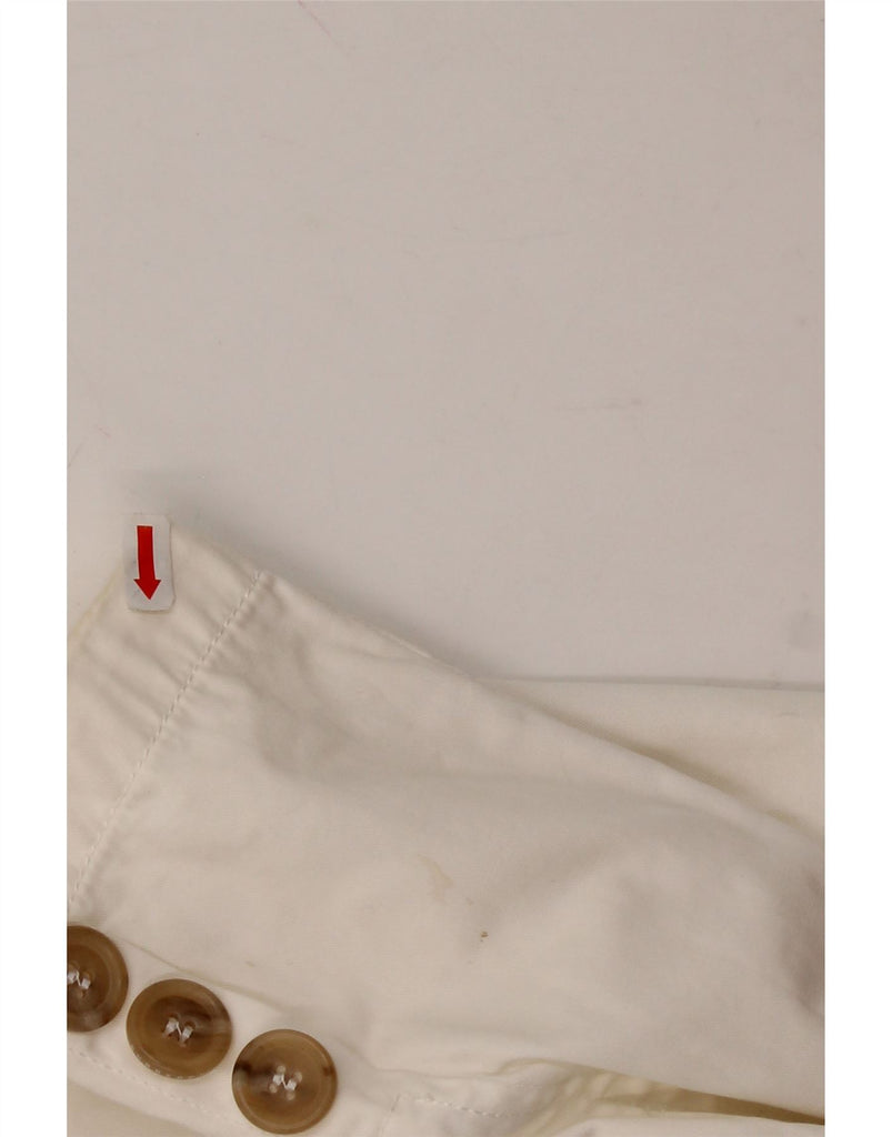 BURBERRY Womens 3 Button Blazer Jacket IT 40 Small White Cotton Vintage Burberry and Second-Hand Burberry from Messina Hembry 