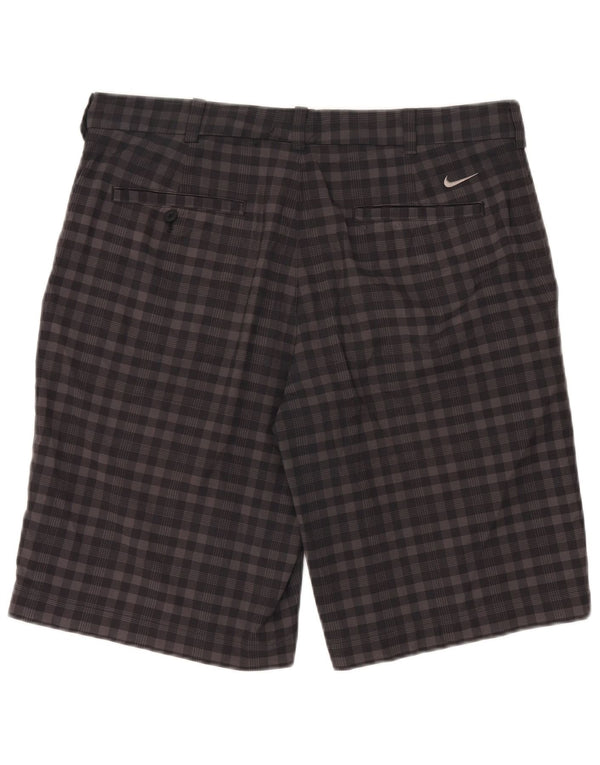 Pantaloncini chino Nike Dri Fit da uomo W34 Large in poliestere a quadretti grigi