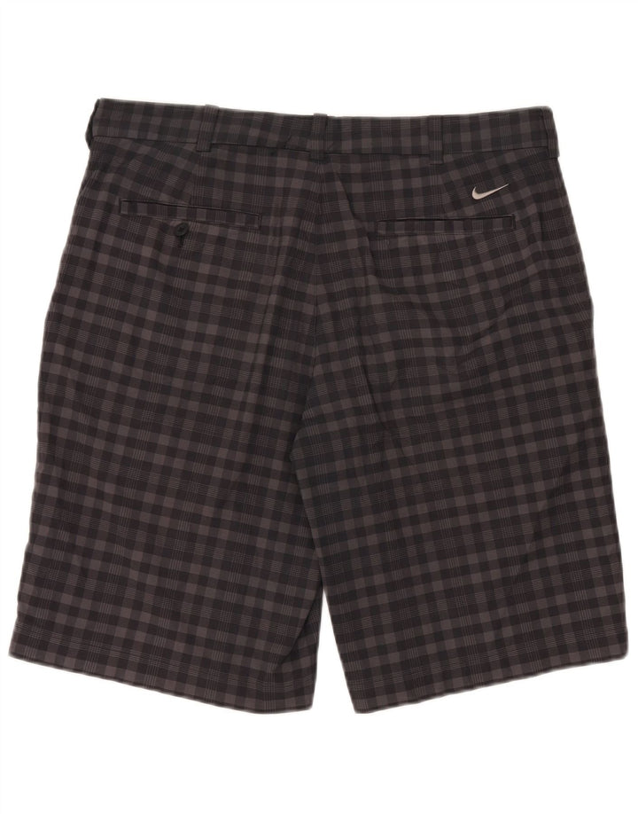 Pantaloncini chino Nike Dri Fit da uomo W34 Large in poliestere a quadretti grigi
