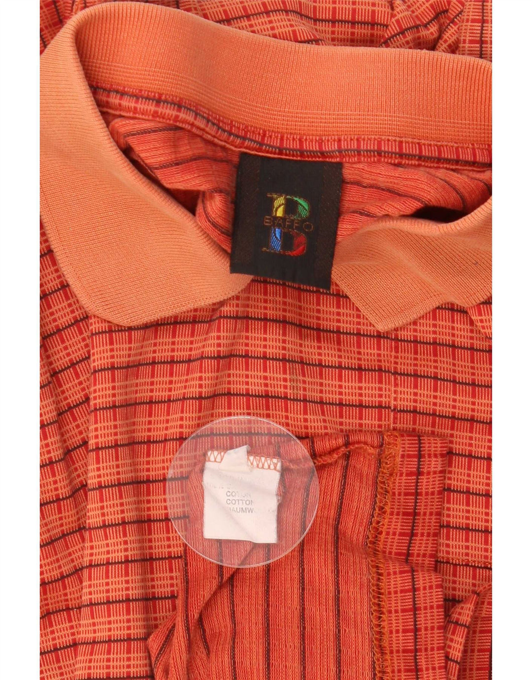 Polo Uomo Baffo IT 56 XL Cotone A Quadri Arancione