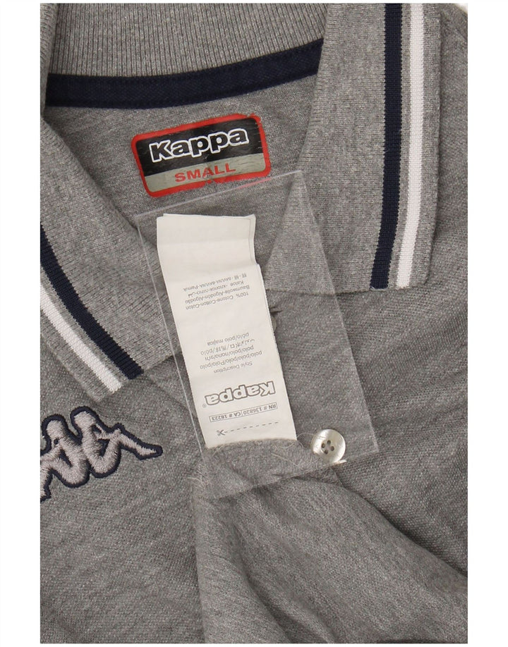 Polo KAPPA da uomo piccola in cotone rigato grigio