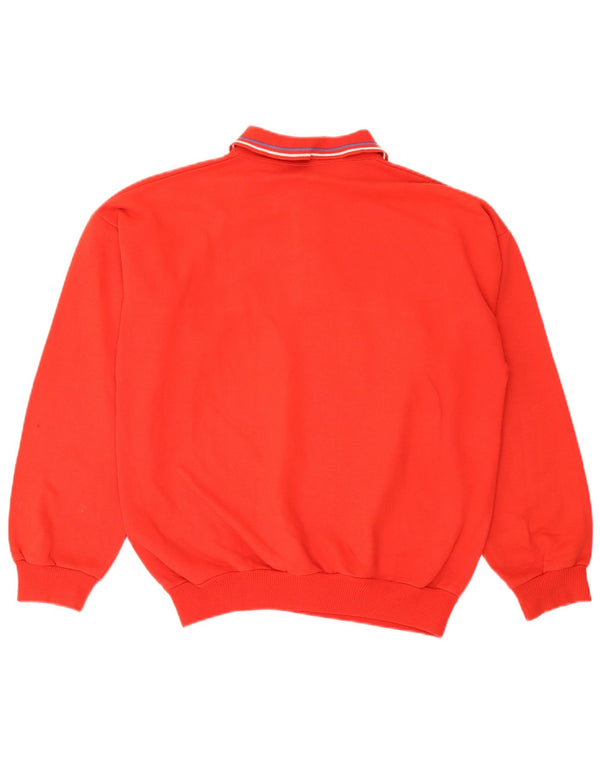 Felpa vintage da uomo con collo alto, maglione grande, cotone a righe rosse