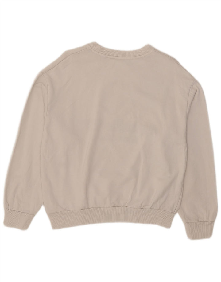 Felpa oversize con grafica da donna Zara, maglione UK 10, piccola, cotone bianco