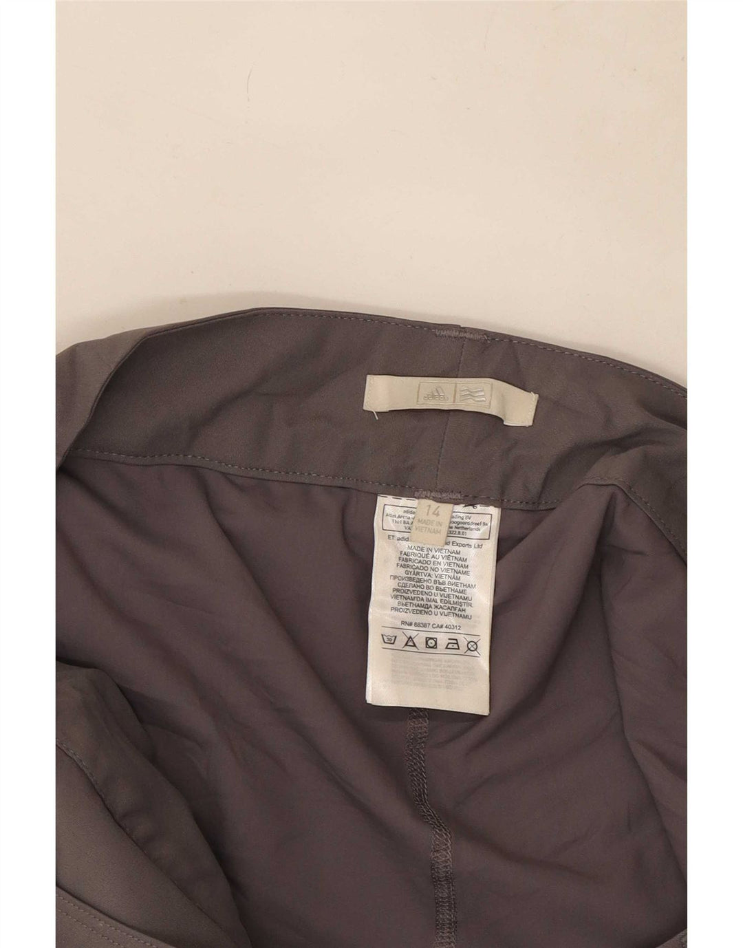 Minigonna da donna Adidas UK 14 grande W32 poliestere grigio