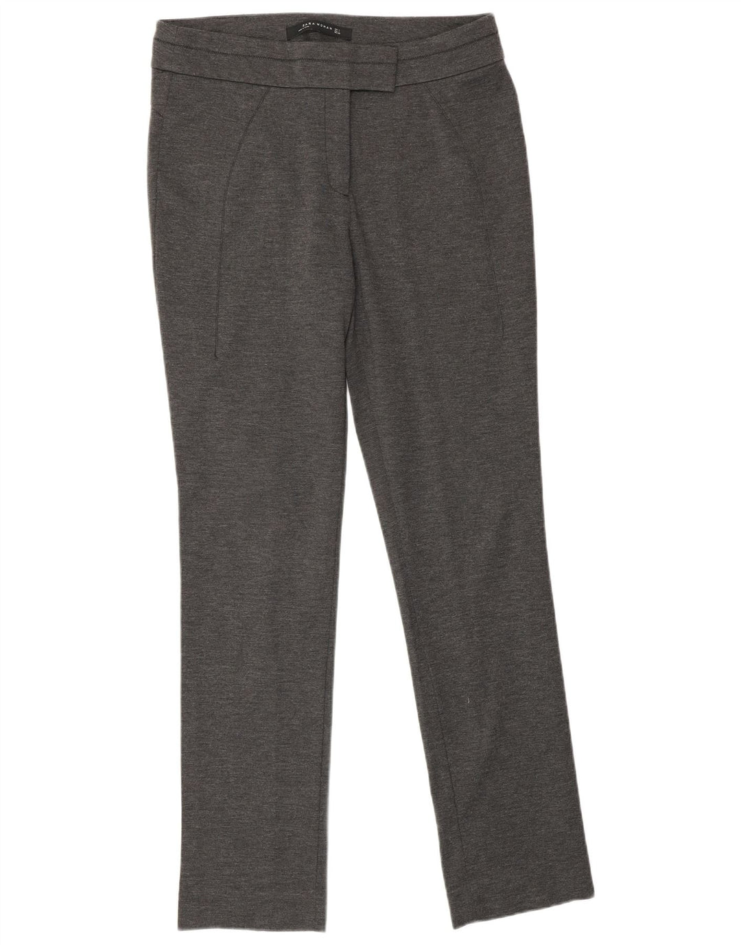 Pantaloni da abito slim da donna Zara grandi W32 L30 grigi screziati