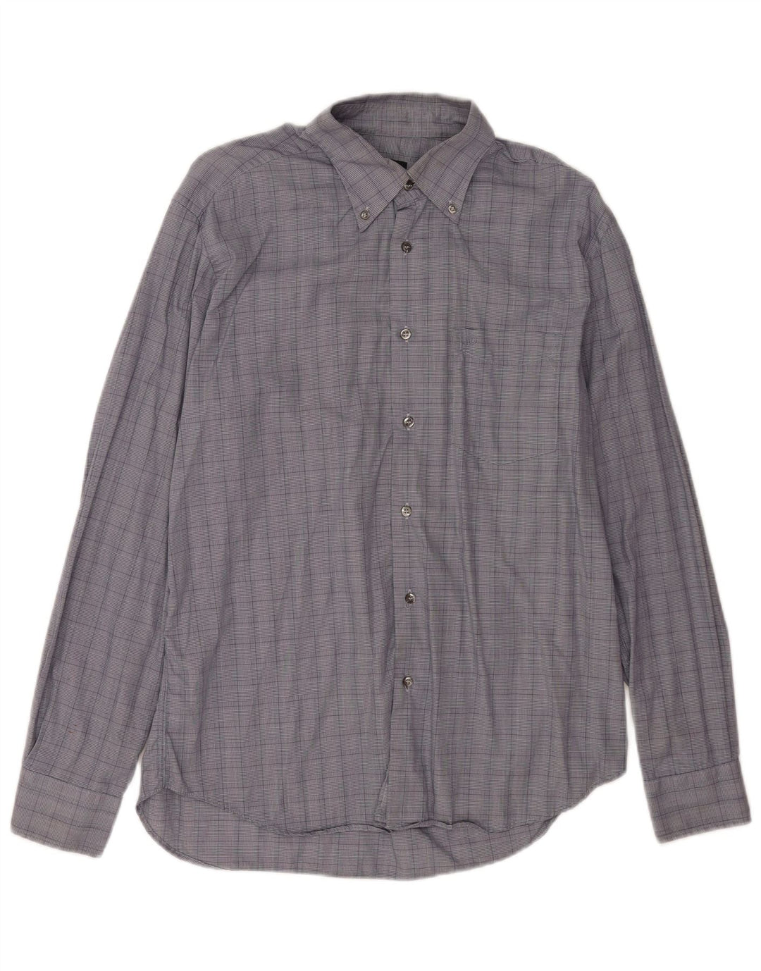 Camicia da uomo Roccobarocco taglia 42 16 1/2 grande cotone a quadri blu