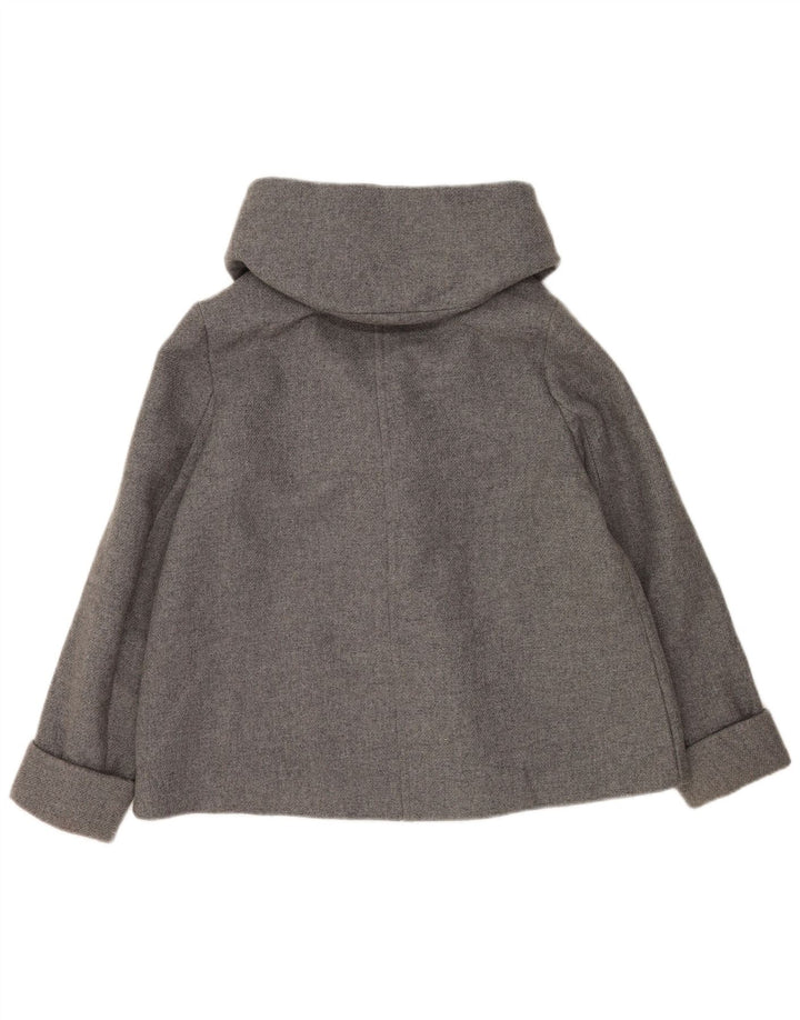 Giubbotto bomber con cappuccio da donna Zara UK 14 lana grigio medio