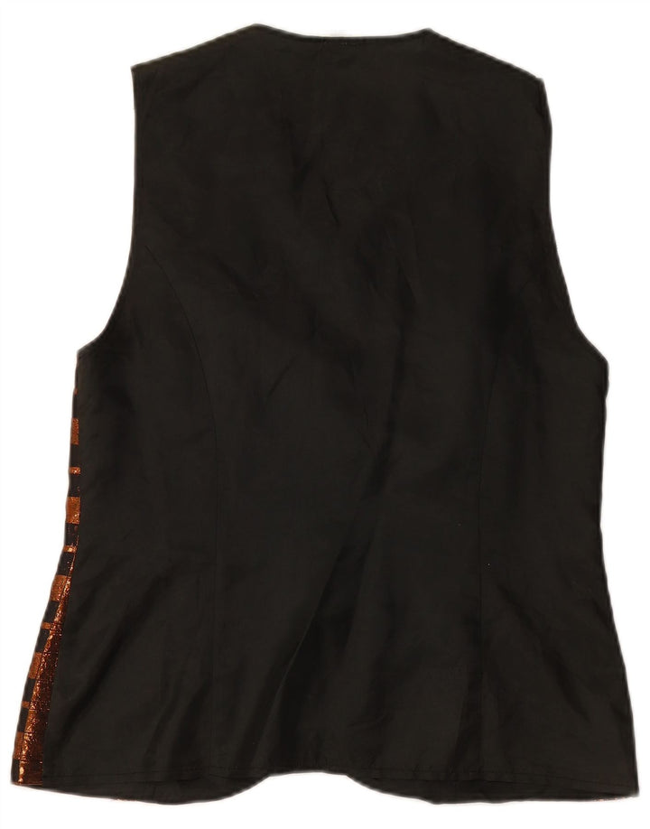Gilet da donna VINTAGE UK 14 Poliestere a quadri marrone medio