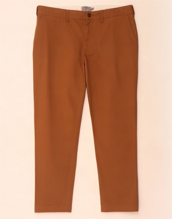Pantaloni chino slim da uomo Marks & Spencer W36 L29 cotone marrone