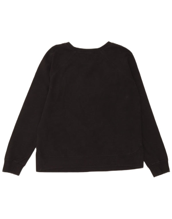 Felpa grafica da donna Converse Jumper UK 14 Large Black Cotton