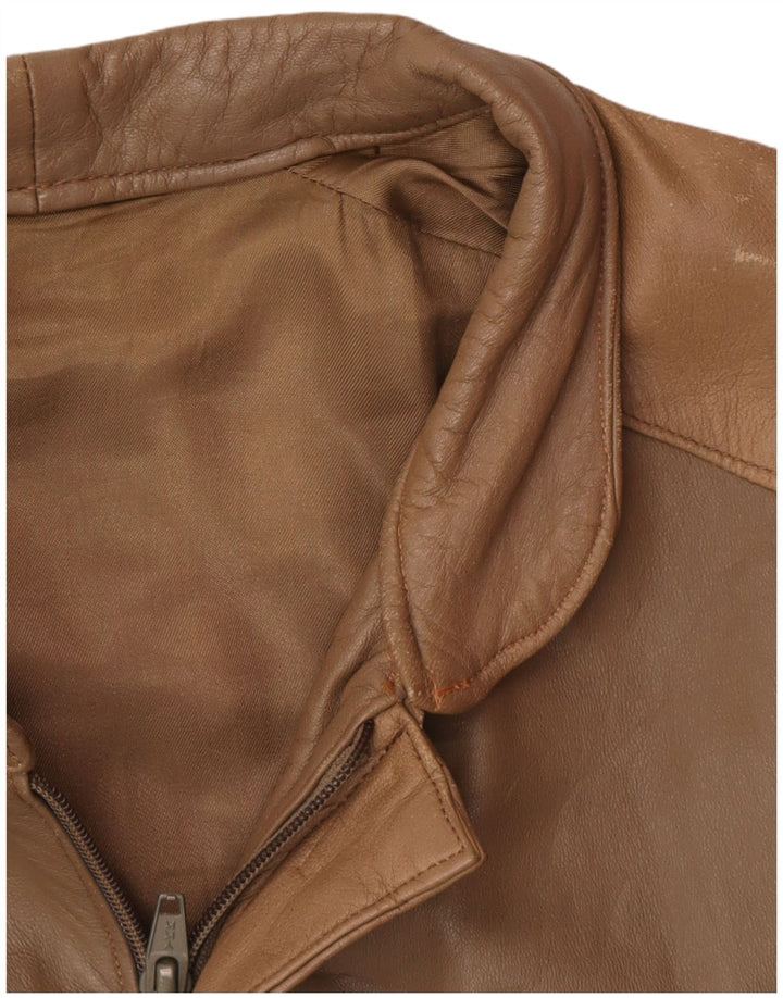Giacca in pelle vintage da uomo UK 38 Marrone medio