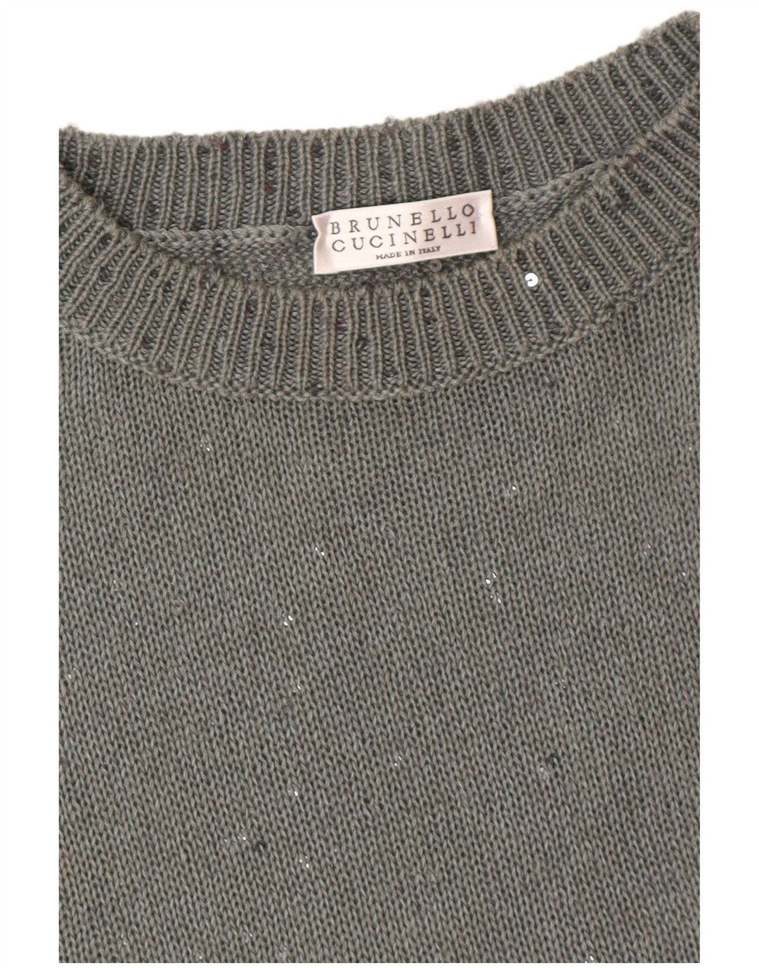BRUNELLO CUCINELLI Maglione girocollo da donna UK 12 Grigio medio