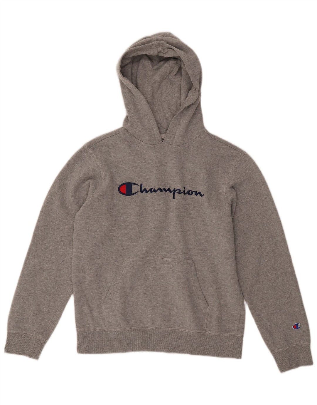 Maglione con cappuccio grafico per ragazzi CHAMPION 13-14 anni XL in cotone chiazzato grigio
