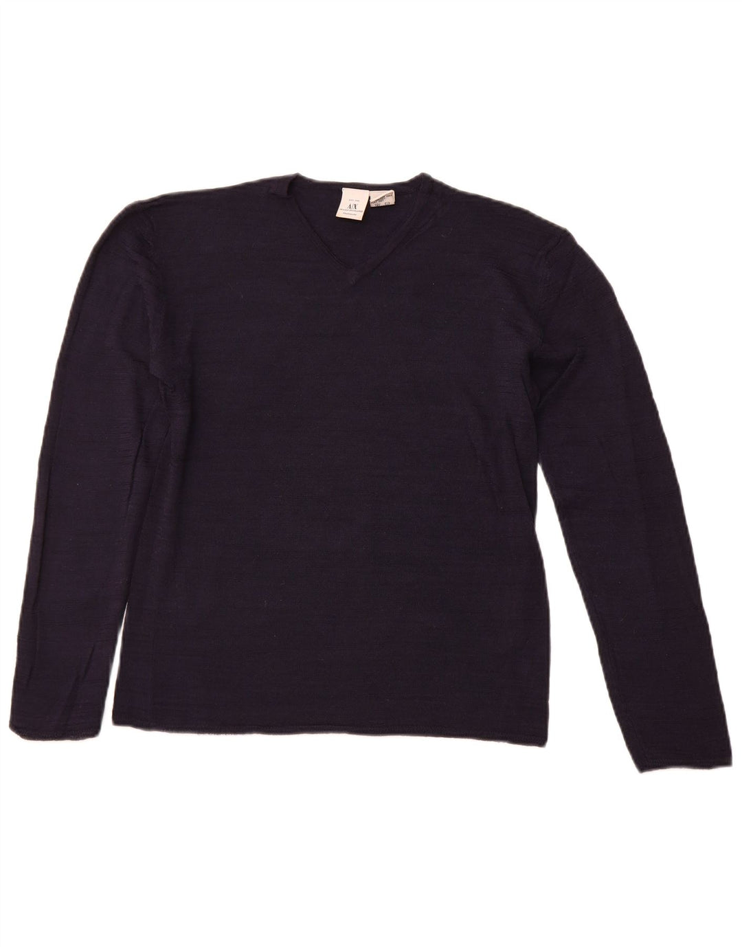 ARMANI EXCHANGE Maglione da donna con scollo a V UK 12 Medio Blu Navy