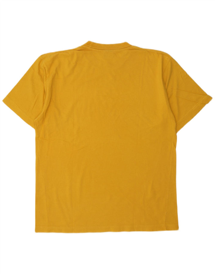 T-shirt grafica da uomo CHAMPION Top XL in cotone giallo