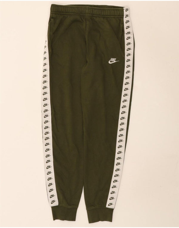 Pantaloni da tuta con grafica Nike da uomo, pantaloni da jogging, piccoli, in cotone color block kaki