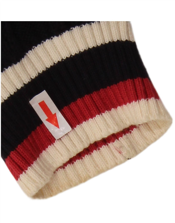 JAEGER Maglione cardigan oversize da donna UK 10 Piccolo blu navy color block