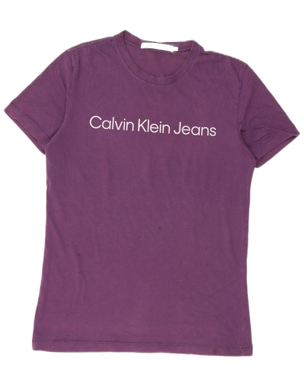 Calvin Klein Jeans T-shirt grafica da uomo grande viola