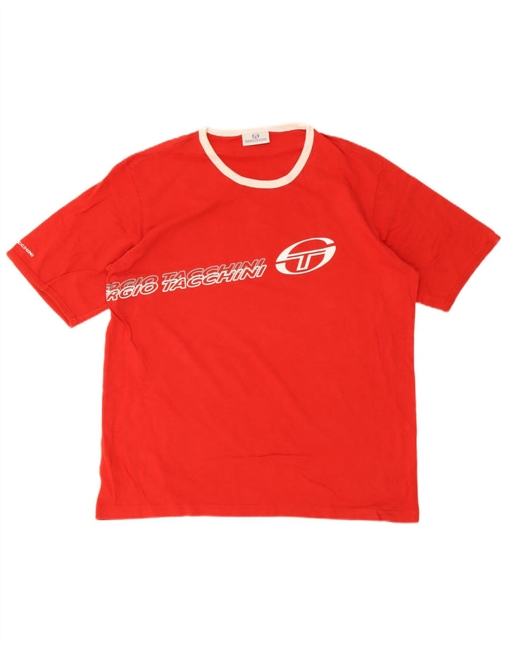 T-shirt grafica da uomo Sergio Tacchini Top 2XL cotone rosso