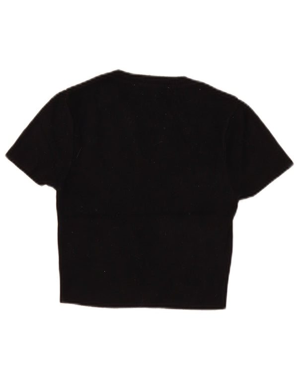 Maglione corto girocollo da donna a maniche corte Zara UK 8 piccolo nero