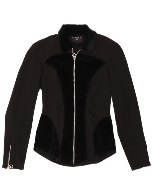 Giubbotto Blouson da donna Maille UK 8 Small Nylon color block nero
