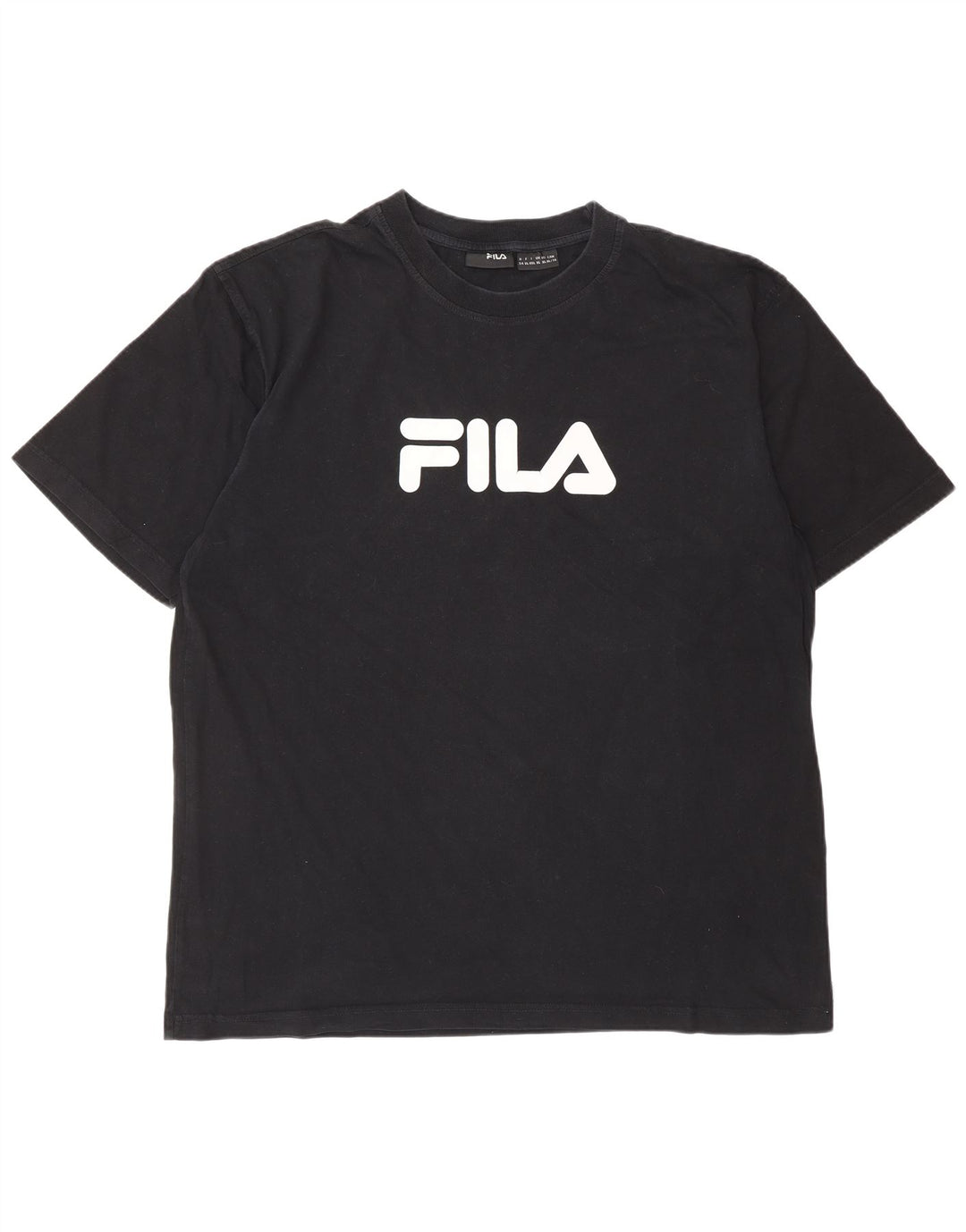 T-shirt grafica da uomo FILA Top XL in cotone nero