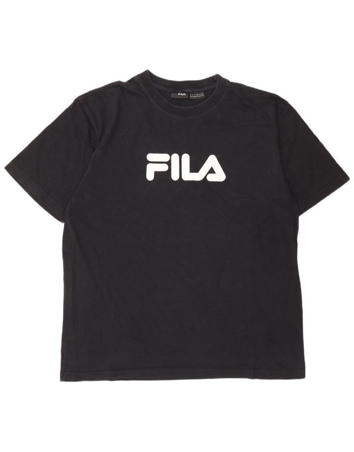 T-shirt grafica da uomo FILA Top XL in cotone nero