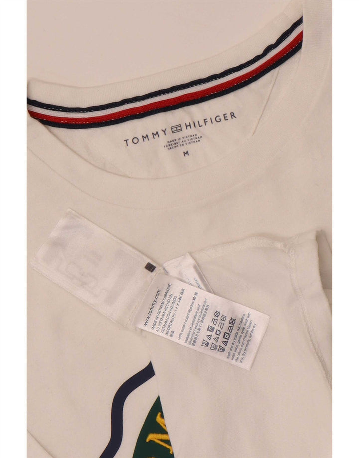 T-shirt grafica da uomo Tommy Hilfiger Top in cotone bianco medio