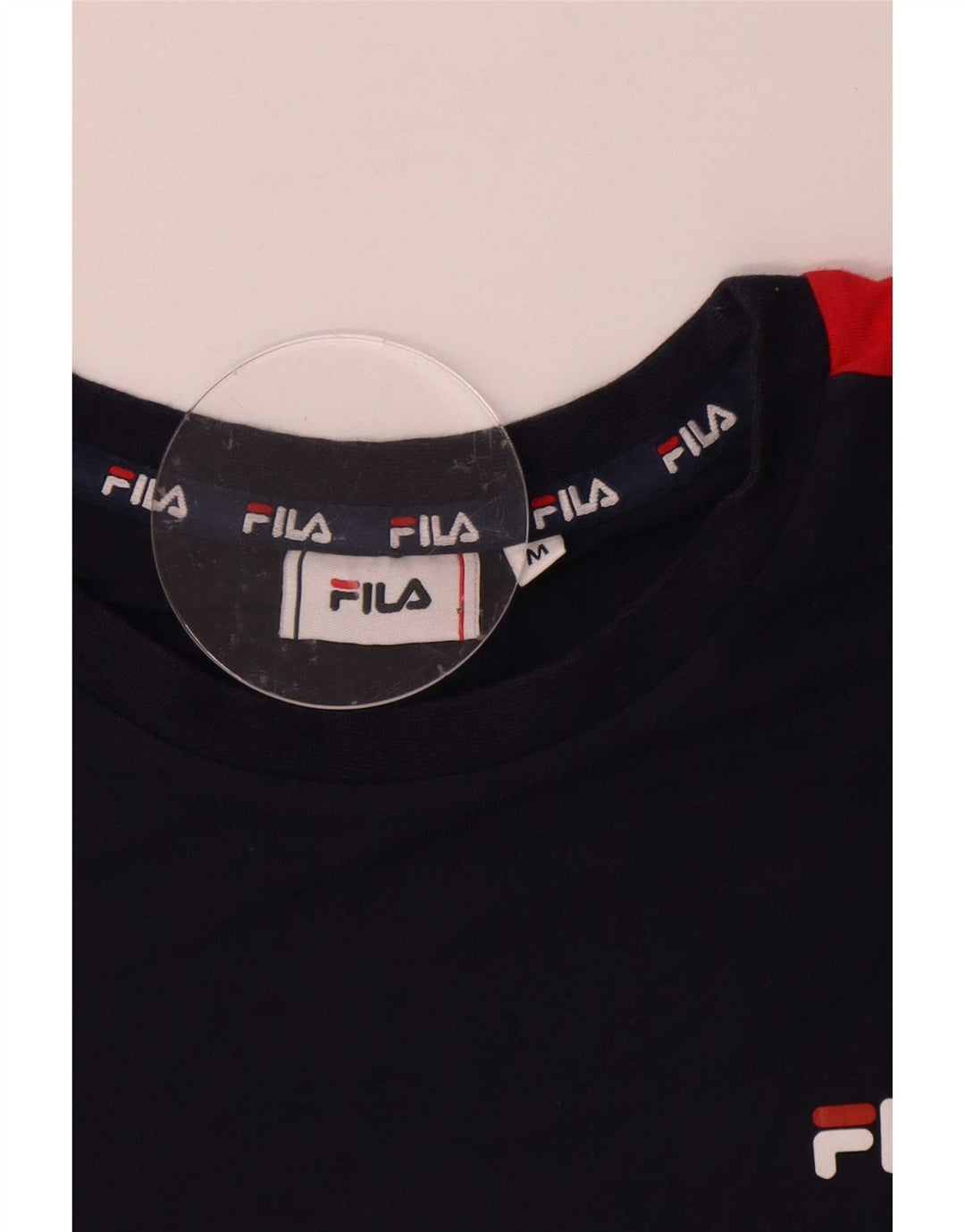 T-shirt Fila da uomo Top in cotone color block medio blu navy