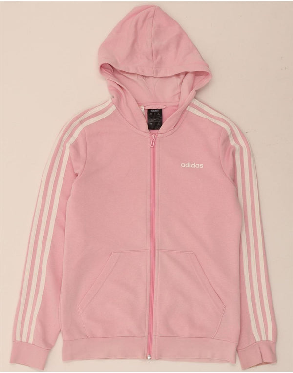 Felpa con cappuccio e zip per bambina Adidas 14-15 anni in cotone rosa