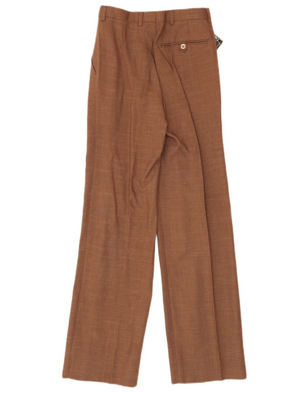 Pantaloni da abito con pegging a vita alta da donna di Robin IT 42 medio W24 L30 marrone