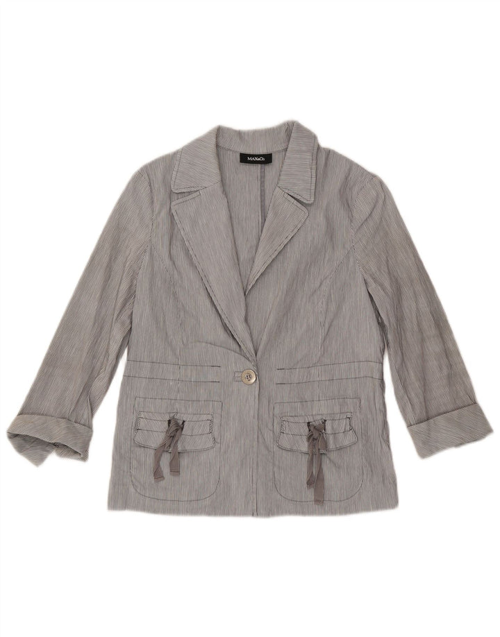 Giacca blazer da donna con maniche a 3/4 Max & Co. UK 8 piccolo gessato blu