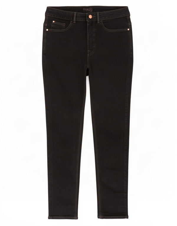 Jeans Marks & Spencer da donna Magic Slim UK 12 medio W28 L28 cotone nero