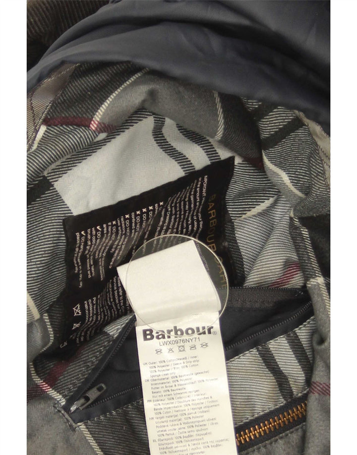 Giacca in cotone cerato da donna Barbour UK 10 Small Cotone blu navy