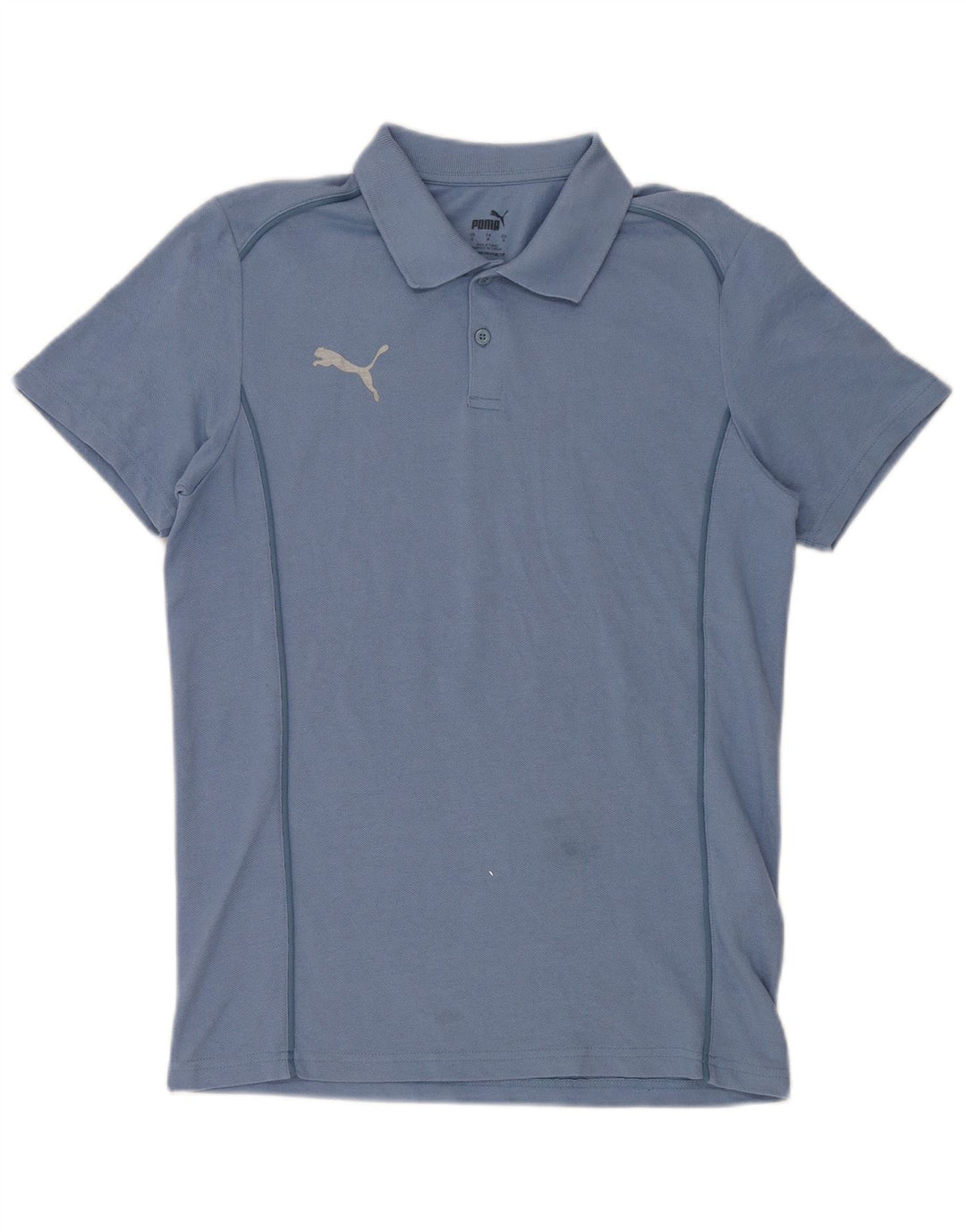 Polo Puma da uomo a maniche corte, vestibilità regolare, piccola, in cotone blu