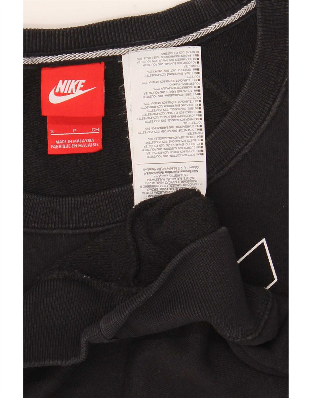 Felpa con grafica corta oversize da donna Nike UK 10 piccola nera