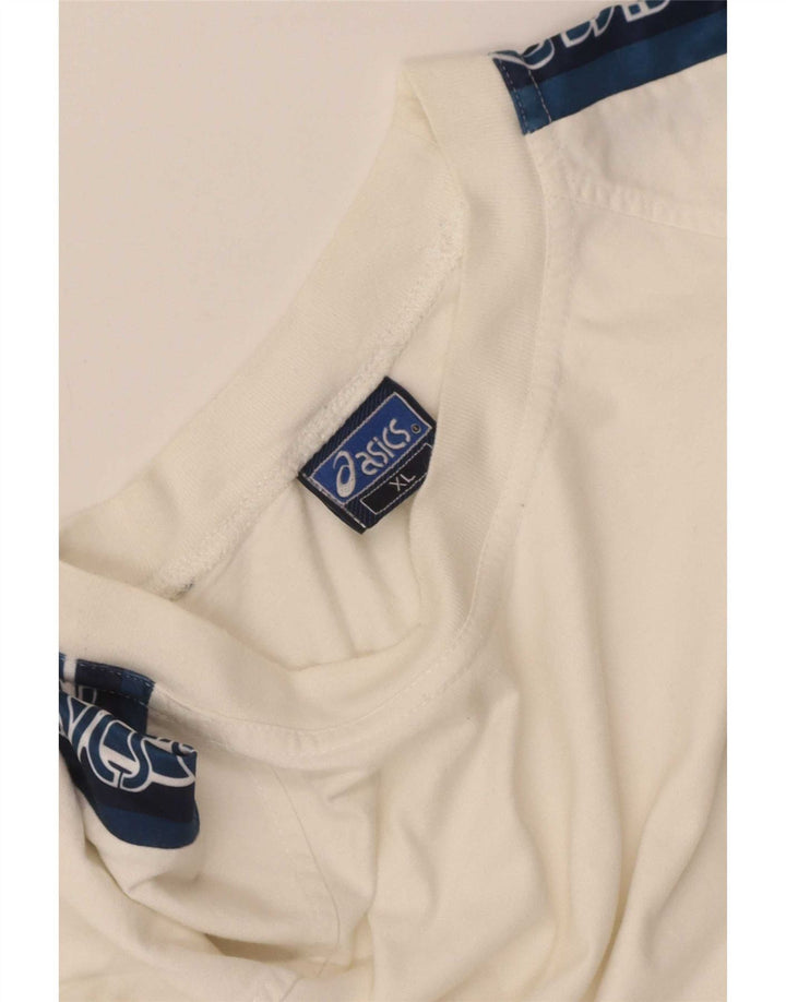 T-shirt grafica da uomo Asics Top XL bianca a blocchi di colore