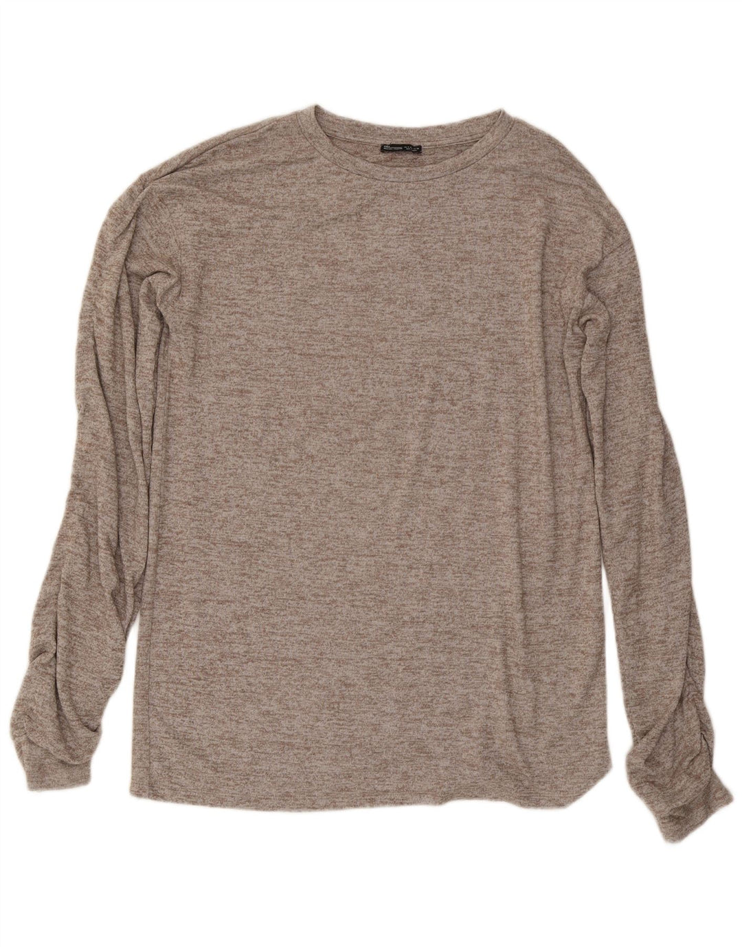 Top Zara da donna oversize a maniche lunghe UK 10 piccolo grigio chiazzato