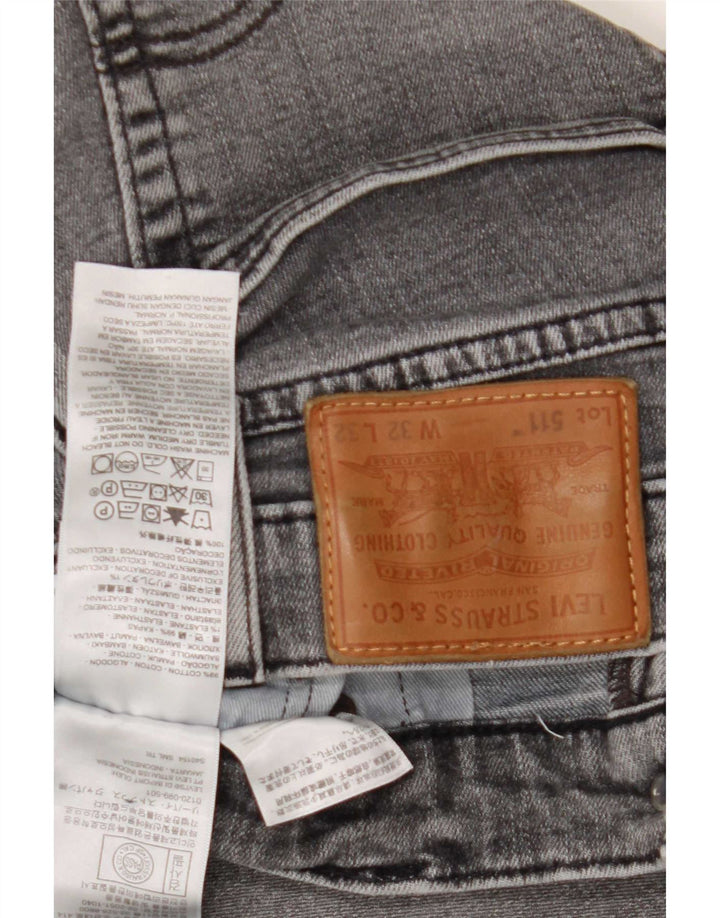 Levi's Uomo 511 Slim Jeans W32 L32 Cotone Grigio