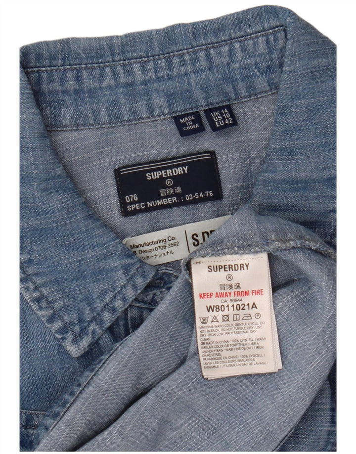 Abito in denim da donna Superdry UK 14 Large Blue Lyocell